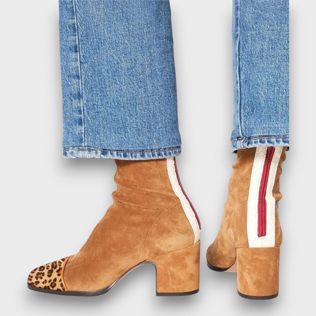 Mirella – Mid-Heel Ankle Boot with Print