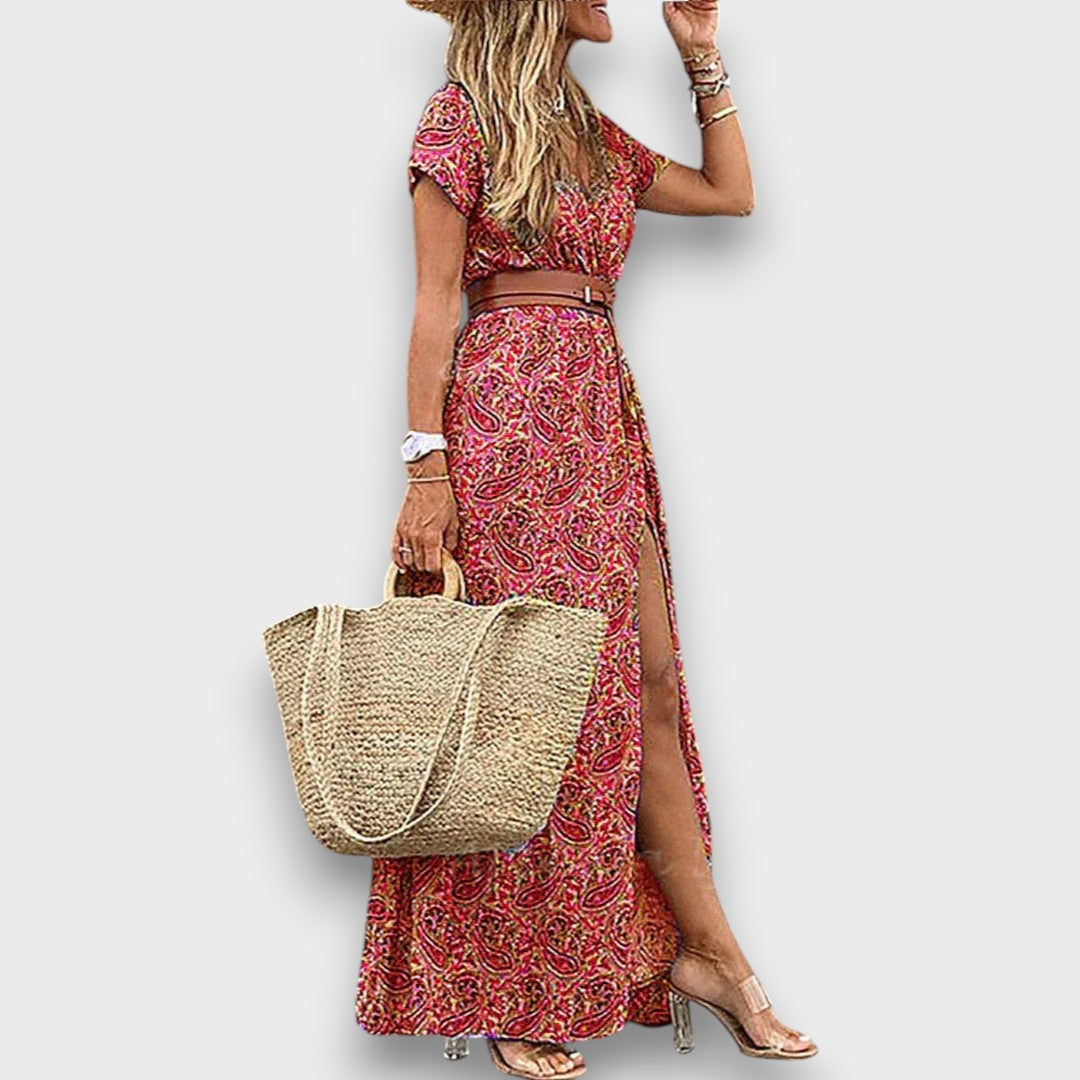 Elanette – Maxi Dress with Paisley Charm