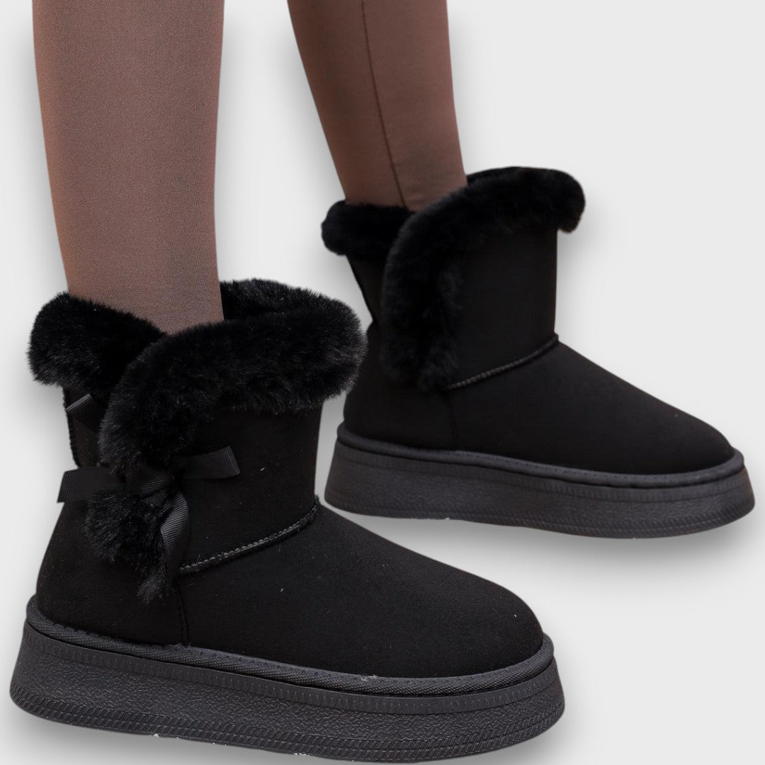 Enelle – Cozy Ribbon Winter Snow Boots