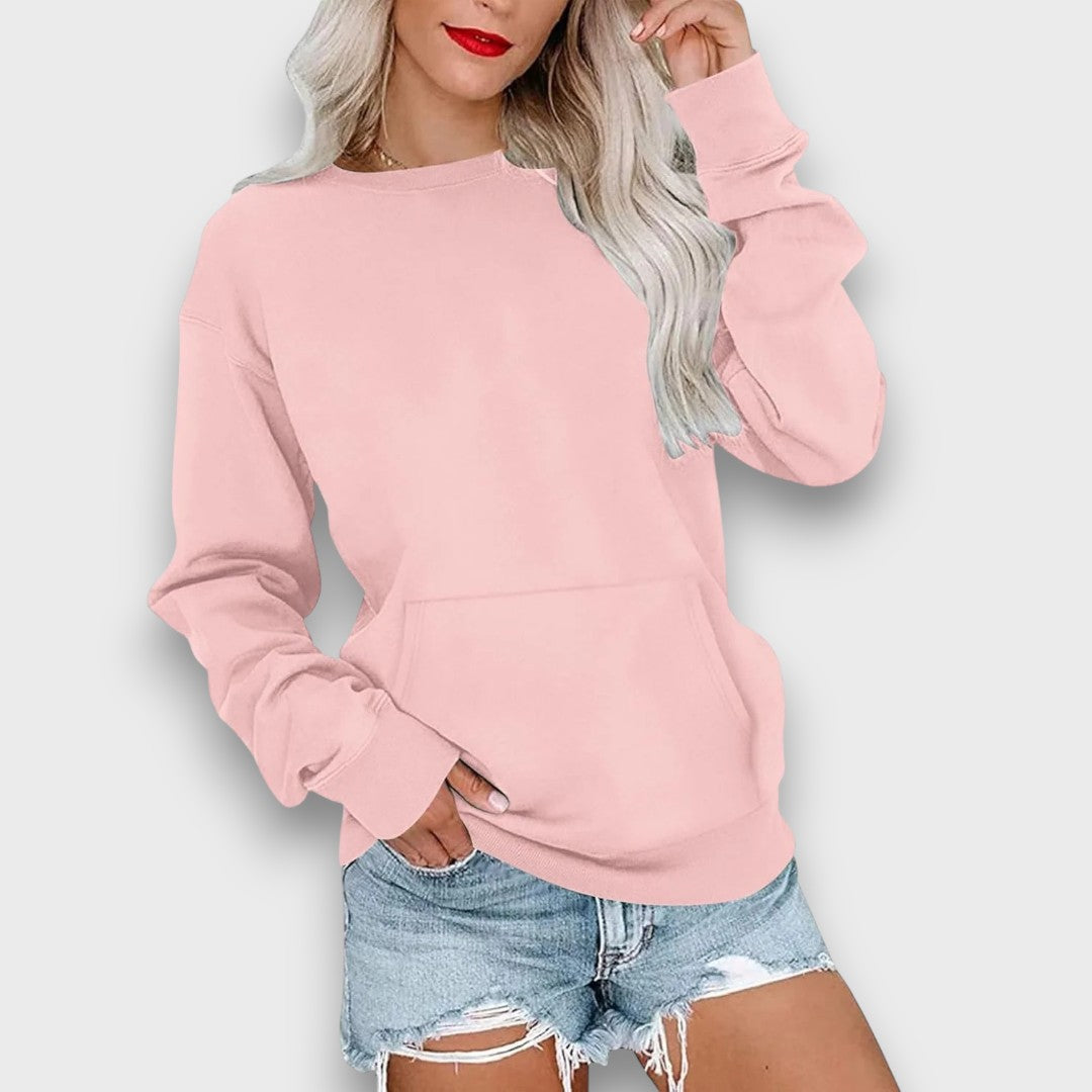 Miselle – Oversized Crewneck Pocket Sweatshirt