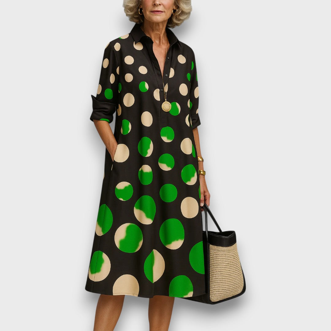 Marivonne – Shirt Dress with Polka Dot Pattern