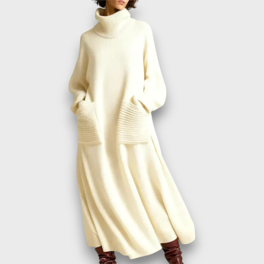 Renasha – Cozy High-Neck Relaxed Knit Dress