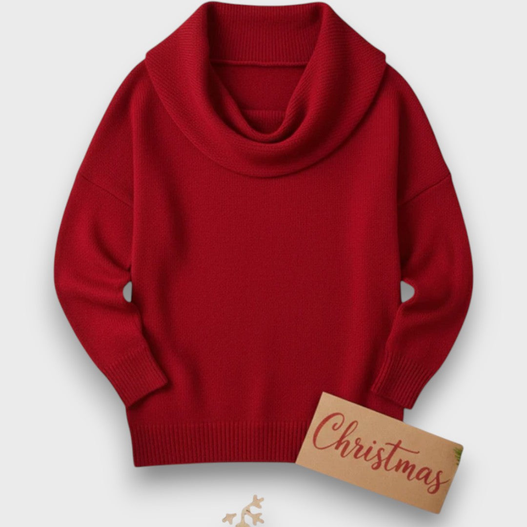 Meliora – Soft Drape-Collar Knit Sweater