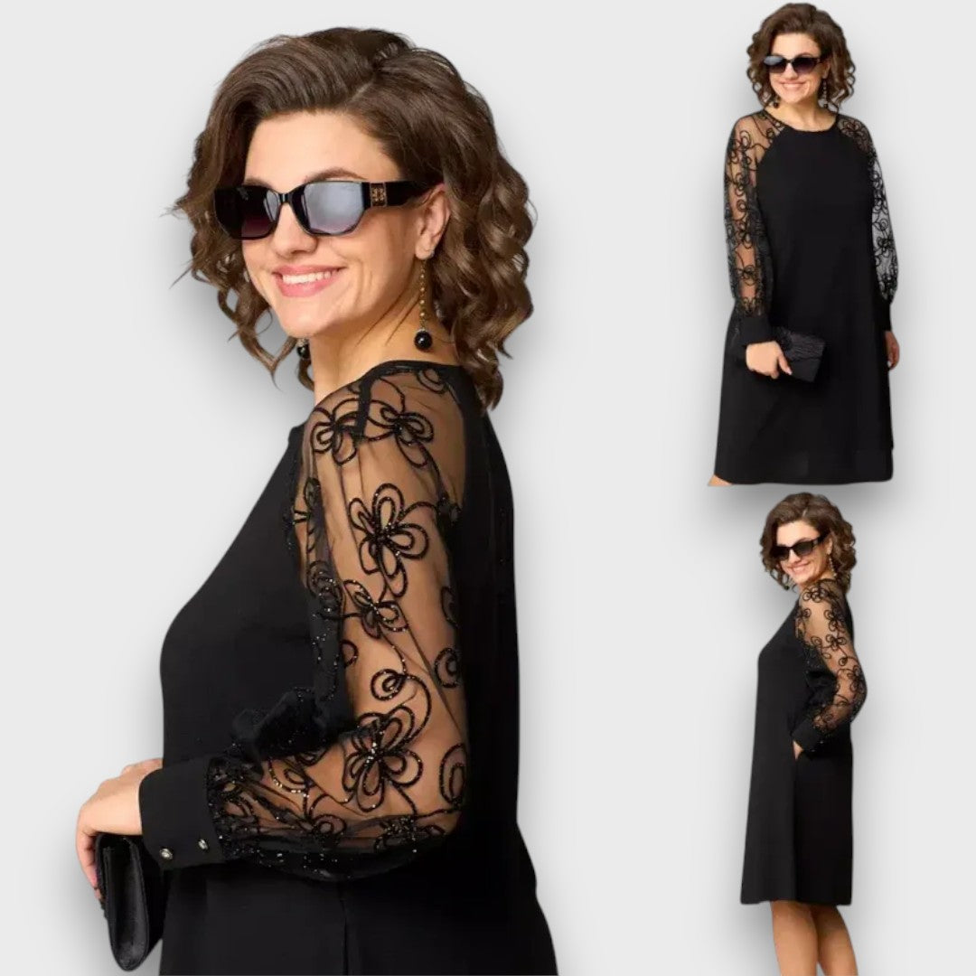 Lidielle – Classic Dress with Lace Sleeves