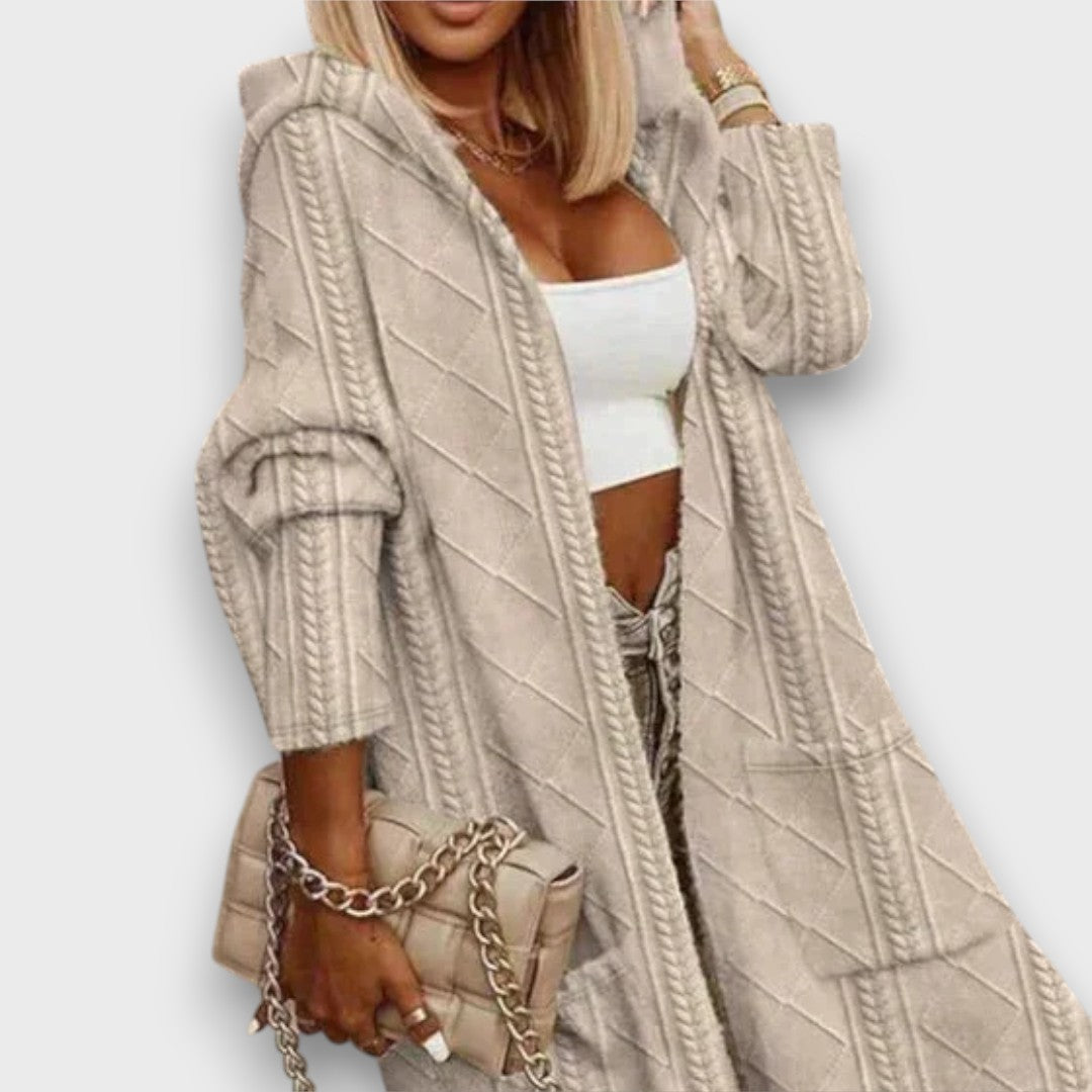 Delvienne – Long Cardigan with Hood