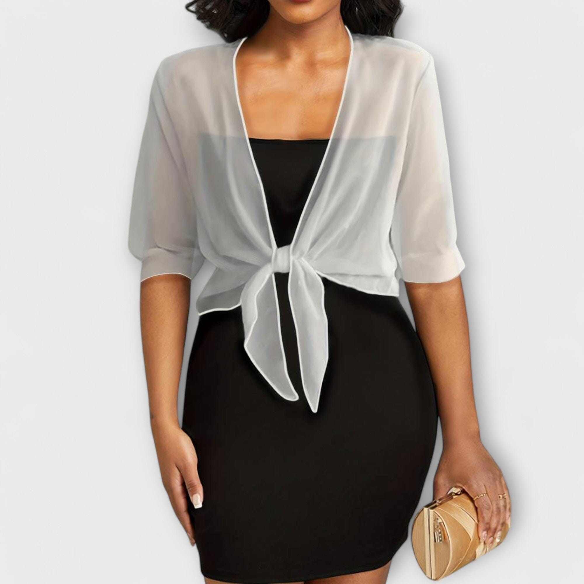 Olivienne – Open-Front Chiffon Blouse