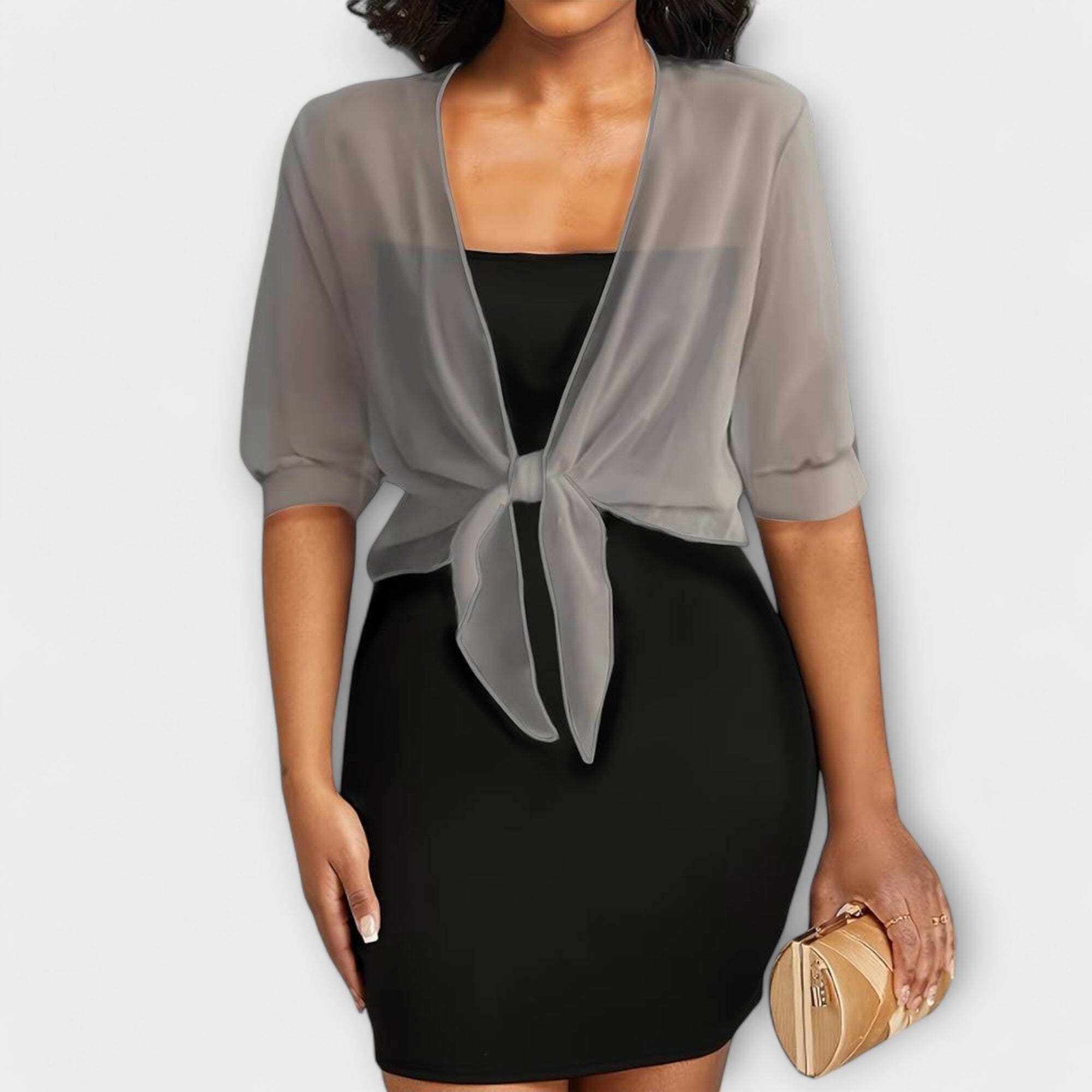 Olivienne – Open-Front Chiffon Blouse