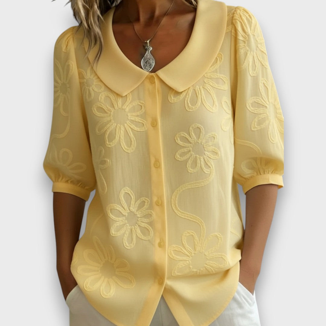 Lena – Embroidered Collar Blouse