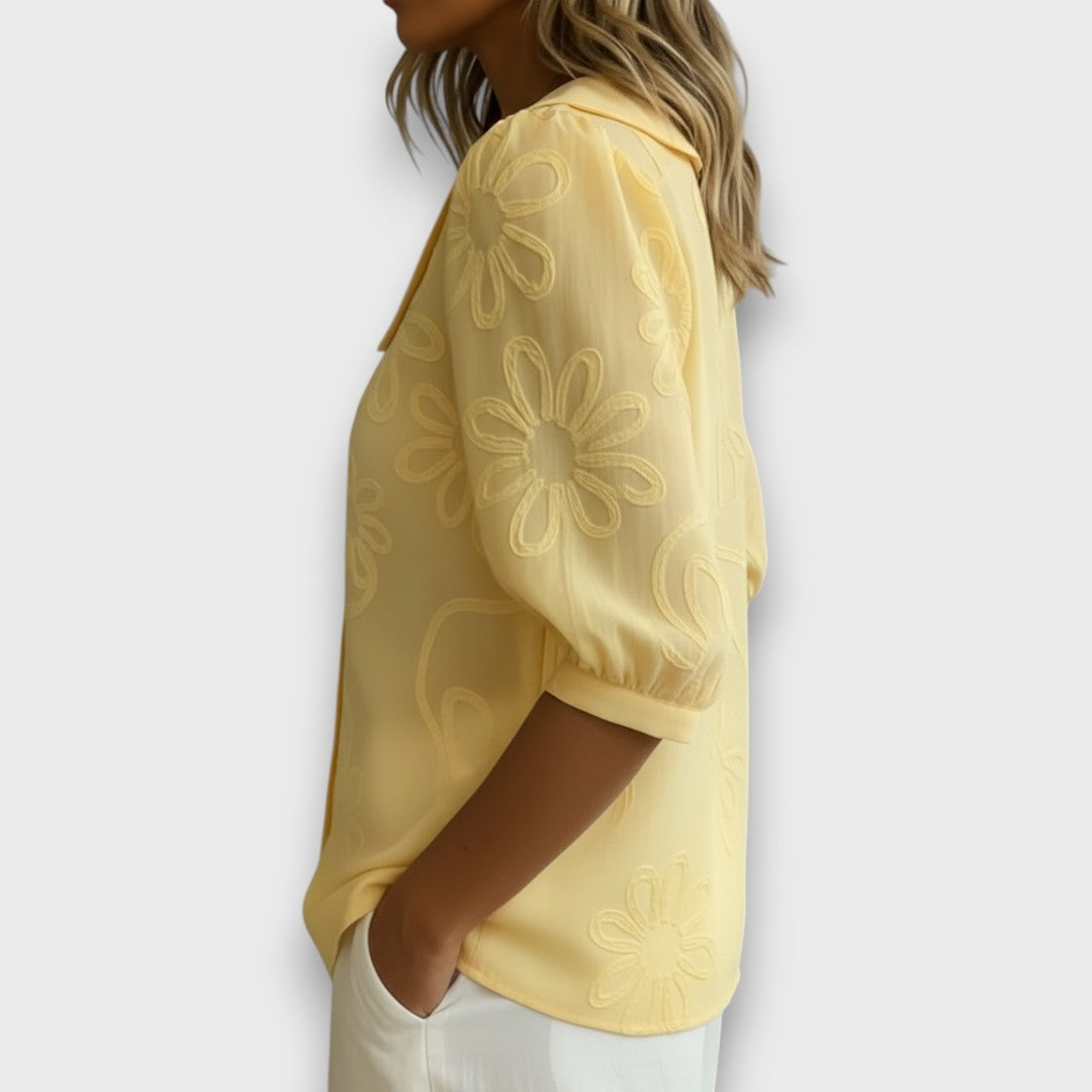 Lena – Embroidered Collar Blouse