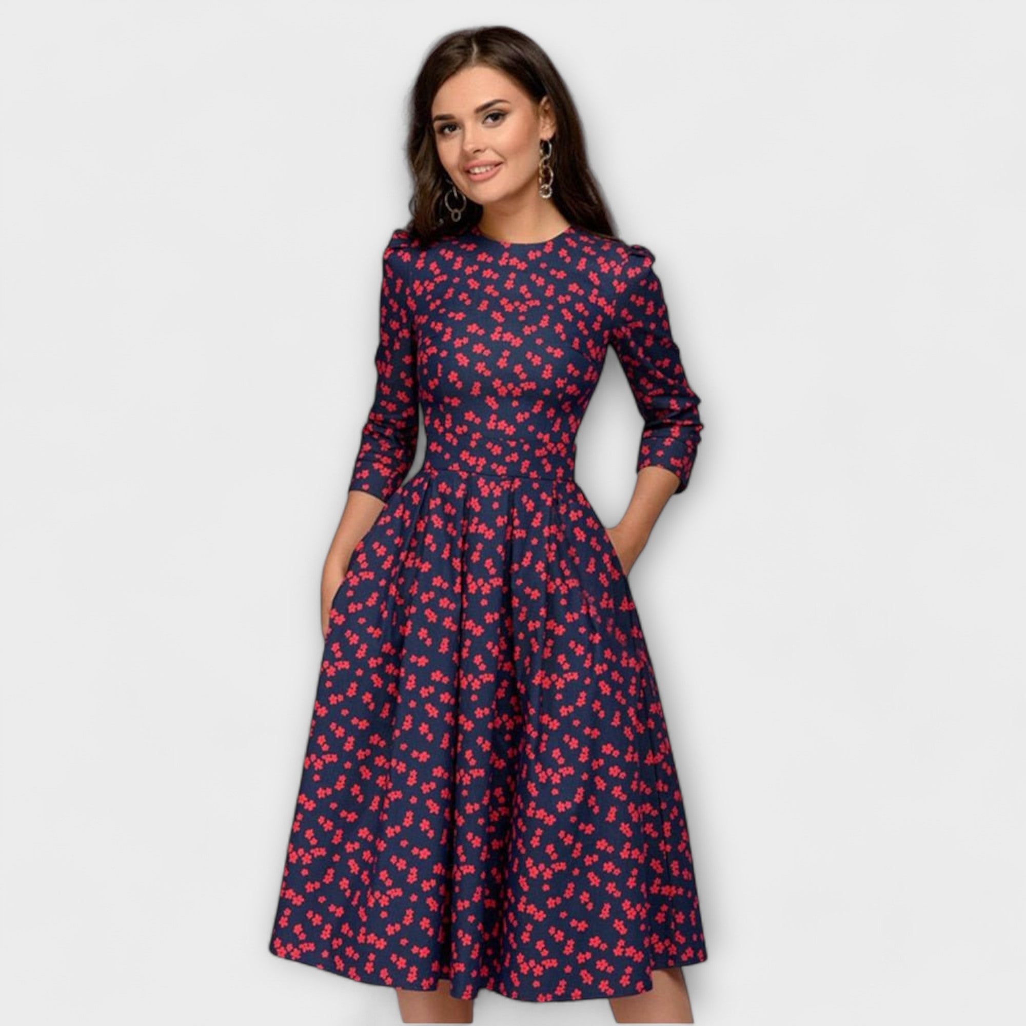 Marivet – Floral Dress with Elegant Waist