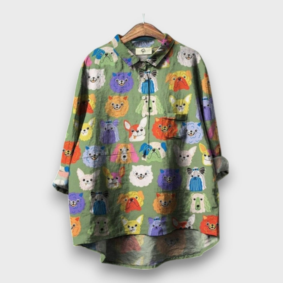 Lunora – Blouse with Playful Animal Print