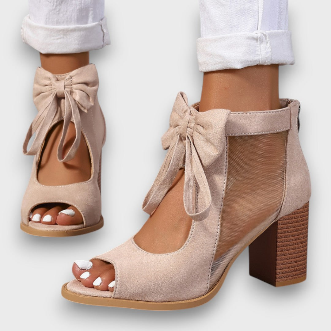 Alviera – Elegant Sandals with Bow and Block Heel