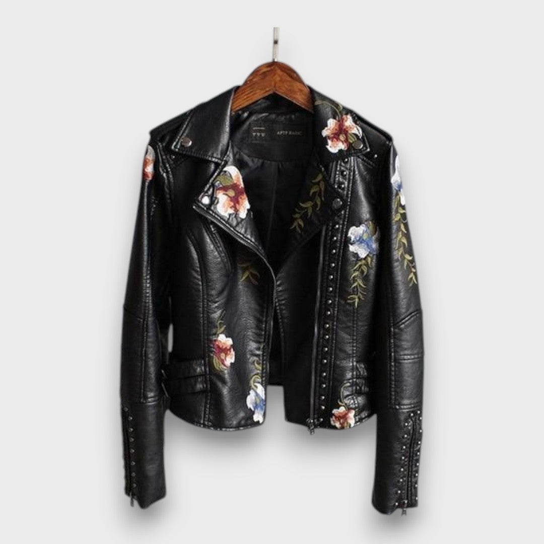 Callina – Embroidered Leather Jacket