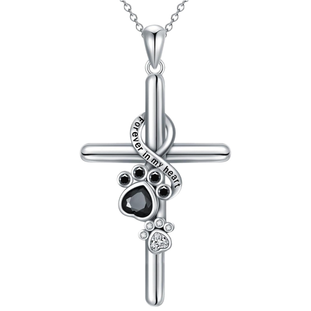 Elyran – Cross Pendant Necklace with Paw Detail